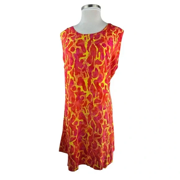 Bali Batiks Hand Painted Resort Wear Sleeveless Dress Bali Beachy Plus Size 1X - Picture 3 of 14